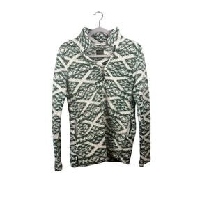 Roper Womens Green and White Fleece Pullover Sweater Size Small